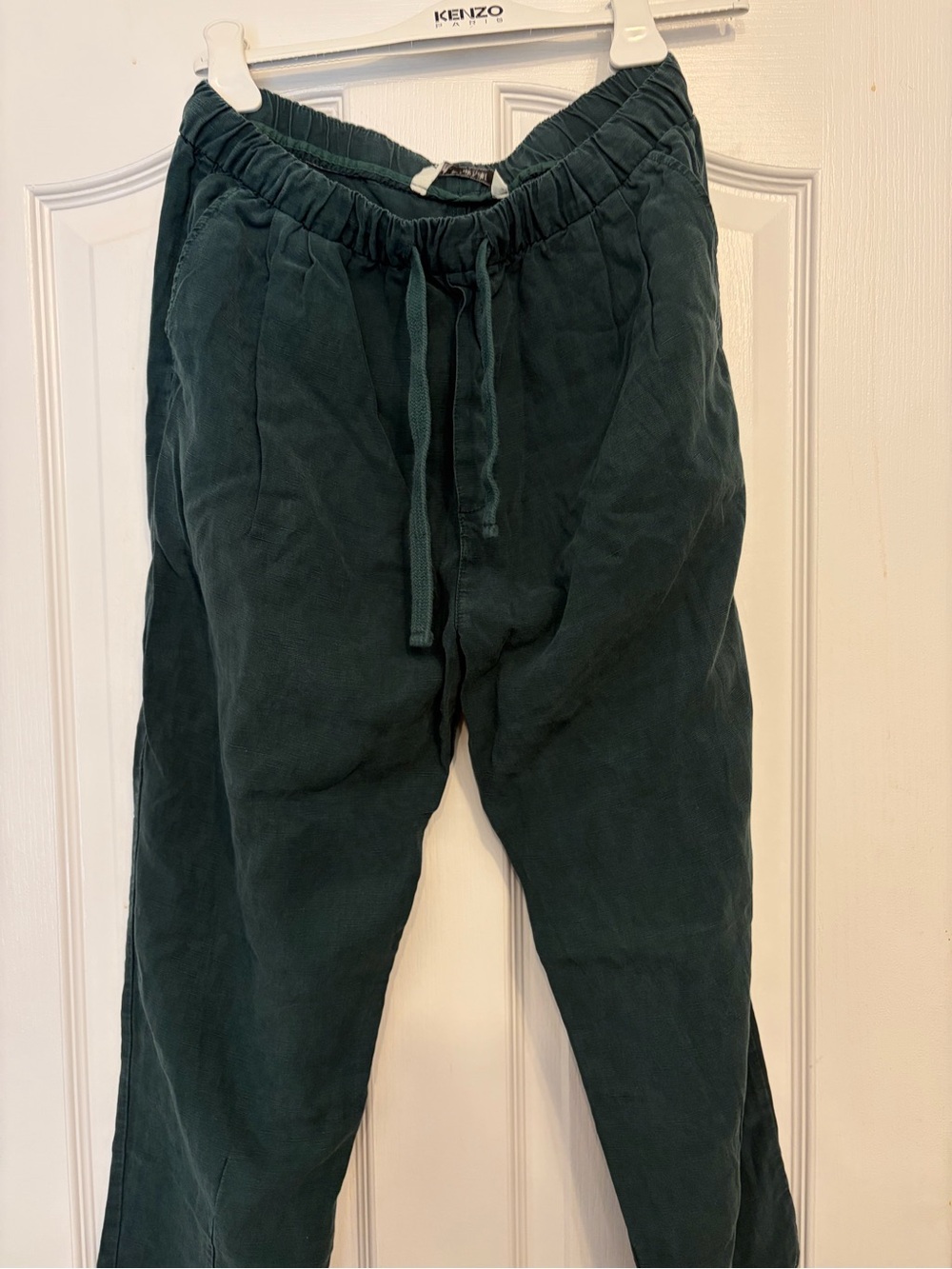 **Zara** Cropped Dark Green Drawstring Pants